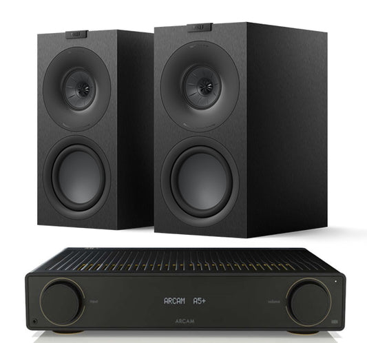 Arcam A5+ + KEF Q Concerto Meta inc Cable-FRONT-BLACK