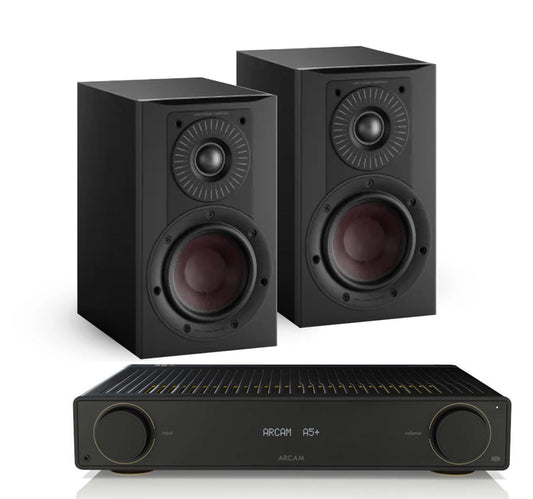 Arcam A5+ + Dali Opticon 1 inc Cable-black-front