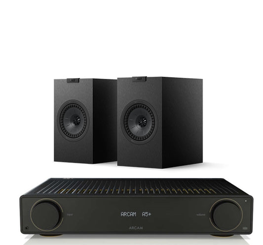 Arcam A5+ + KEF Q1 Meta inc Cable-front-black