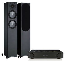 Arcam A5+ + Monitor Audio Bronze 200 6G inc Cable-black-front