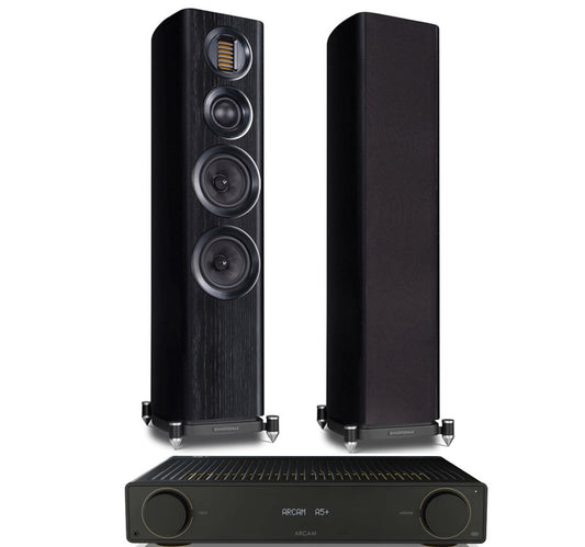 Arcam A5+ + Wharfedale Evo 4.3 inc Cable-front-black