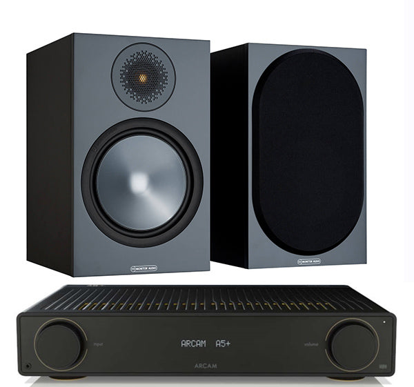 Arcam A5+ + Monitor Audio Bronze 100 6G inc Cable-black-front