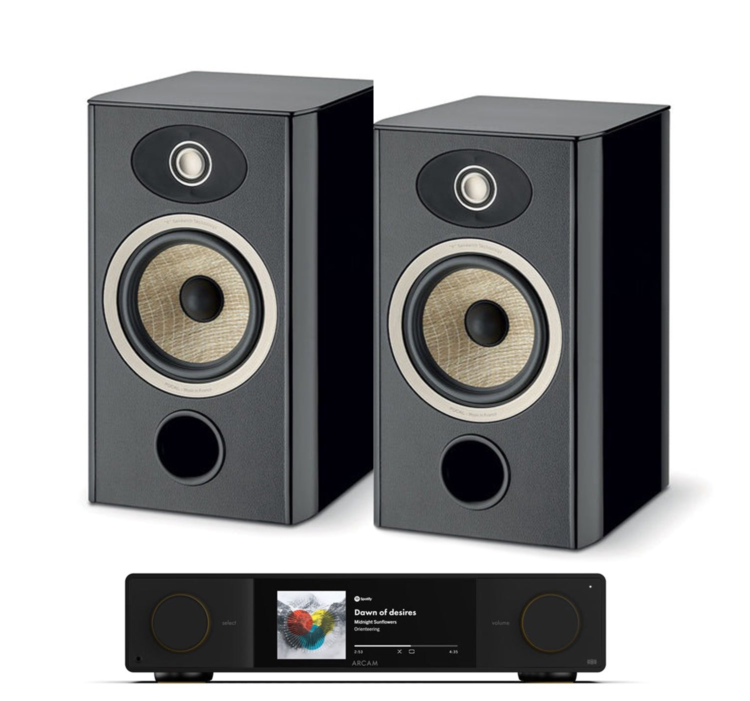 Arcam SA35 + Focal Aria Evo X N1 inc Cable-front-black