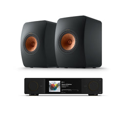 Arcam SA35 + KEF LS50 Meta inc Cable-black-front