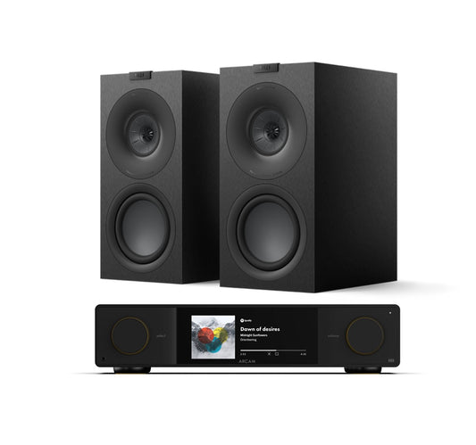 Arcam SA35 + KEF Q Concerto Meta inc Cable-black-front
