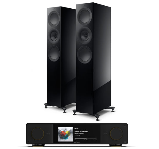 Arcam SA35 + KEF R7 Meta inc Cable-front-black