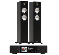 Arcam SA35 + Monitor Audio Bronze 300 7G inc Cable-front-black