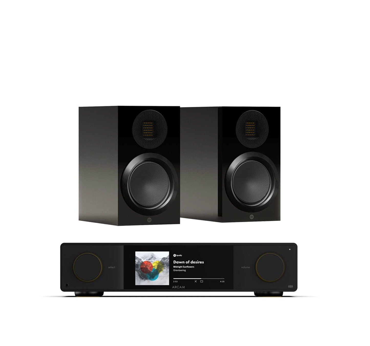 Arcam SA35 + Monitor Audio Gold 50 6G inc Cable-black-front