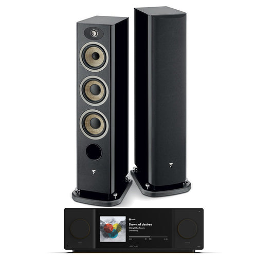 Arcam SA45 + Focal Aria Evo X N2 inc Cable-front-black