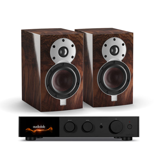 AudioLab 9000A + Dali Menuet SE inc Cable-front