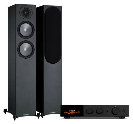 AudioLab 9000A + Monitor Audio Bronze 200 6G inc Cable-black