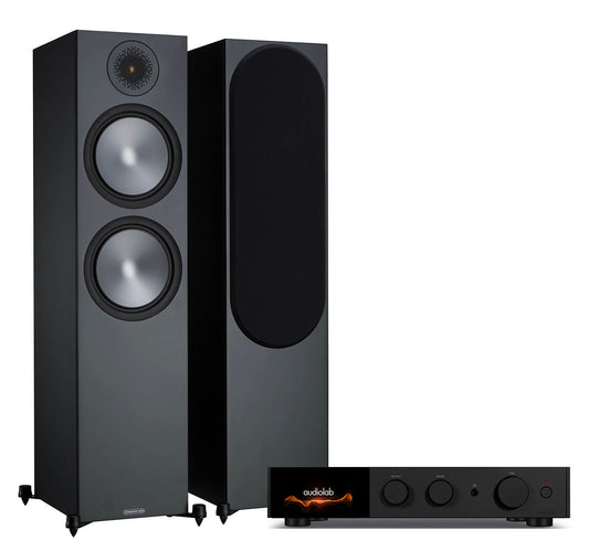 AudioLab 9000A + Monitor Audio Bronze 500 6G inc Cable-black