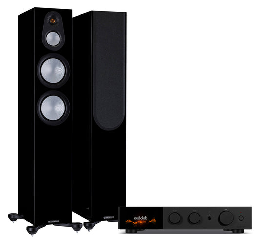 AudioLab 9000A + Monitor Audio Silver 300 7G inc Cable-black