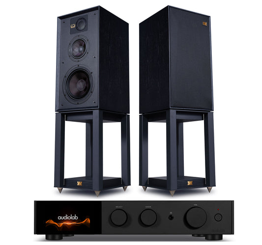 AudioLab 9000A + Wharfedale Linton And Stands inc Cable-black