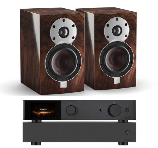 AudioLab 9000Q + 9000P + Dali Menuet SE inc Cable-front