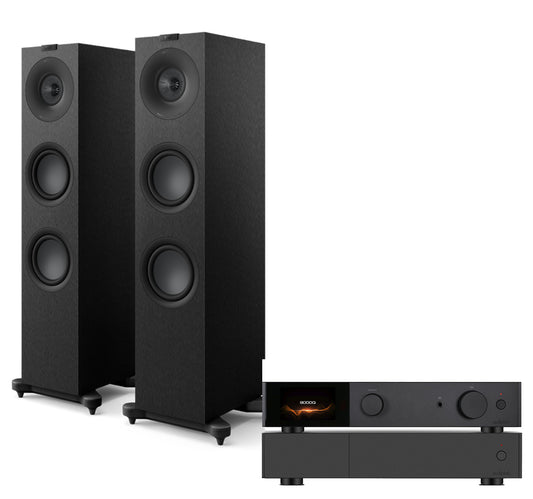 AudioLab 9000Q + 9000P + KEF Q7 Meta inc Cable-black
