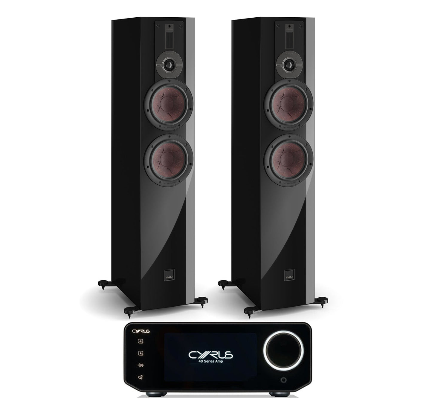 Cyrus Amp 40 + DALI Rubikore 6 inc Cable-front-black
