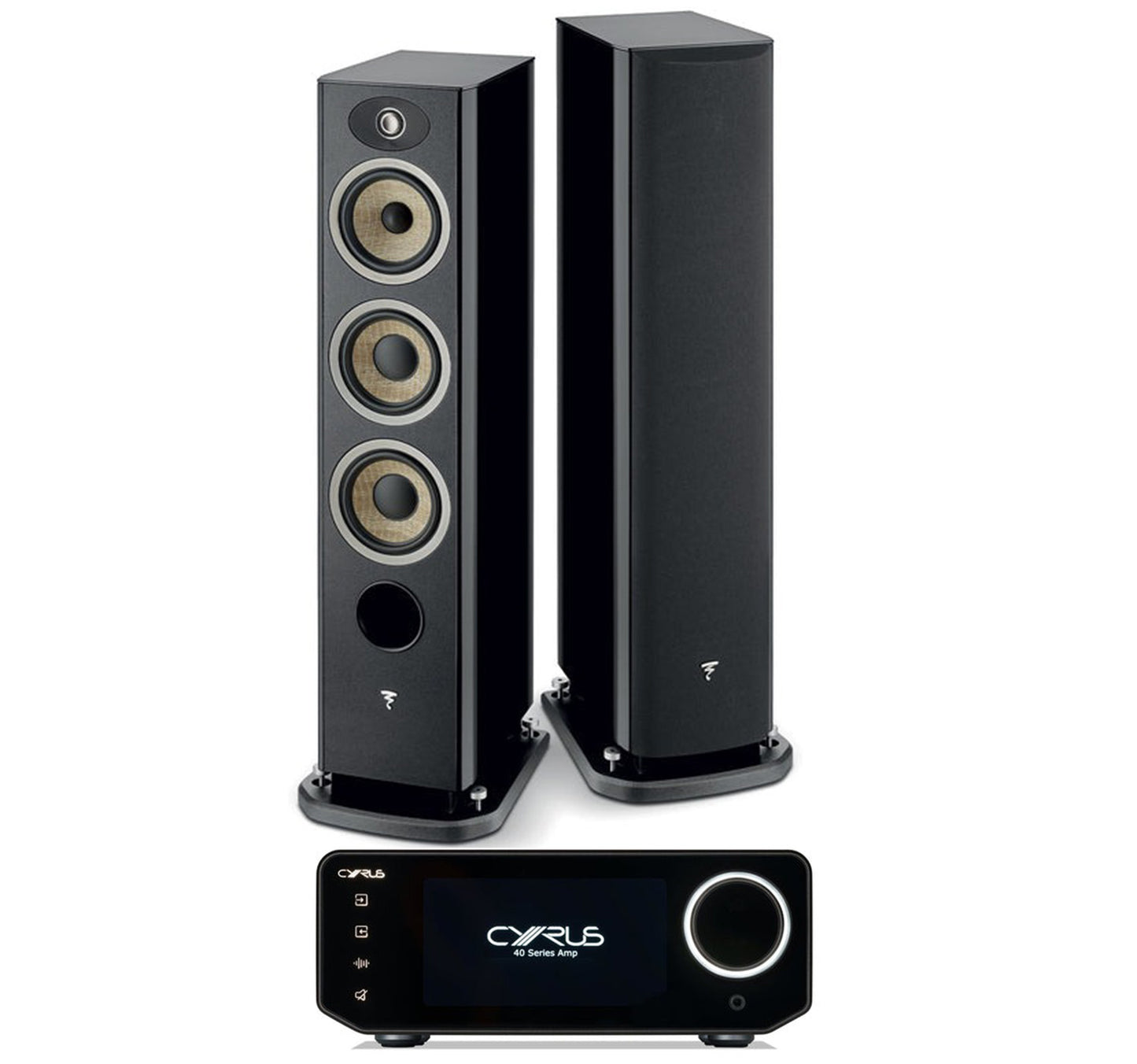 Cyrus Amp 40 + Focal Aria Evo X N2 inc Cable-front-black