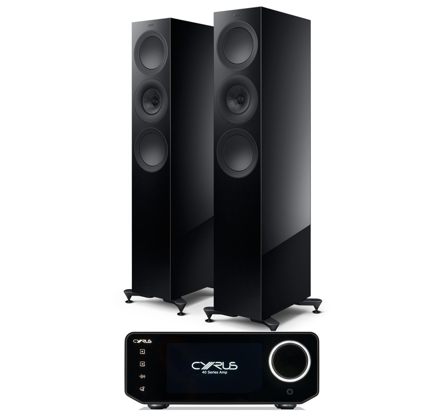 Cyrus Amp 40 + KEF R7 Meta inc Cable front-black