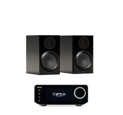 Cyrus Amp 40 + Monitor Audio Gold 50 6G inc Cable-front-black