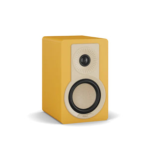 Dali Kupid Bookshelf Speaker-golden-yellow-front