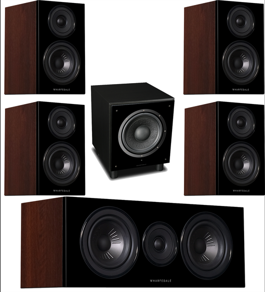 Wharfedale Diamond 12.1 HCP 5.1 Speaker Package walnut Black