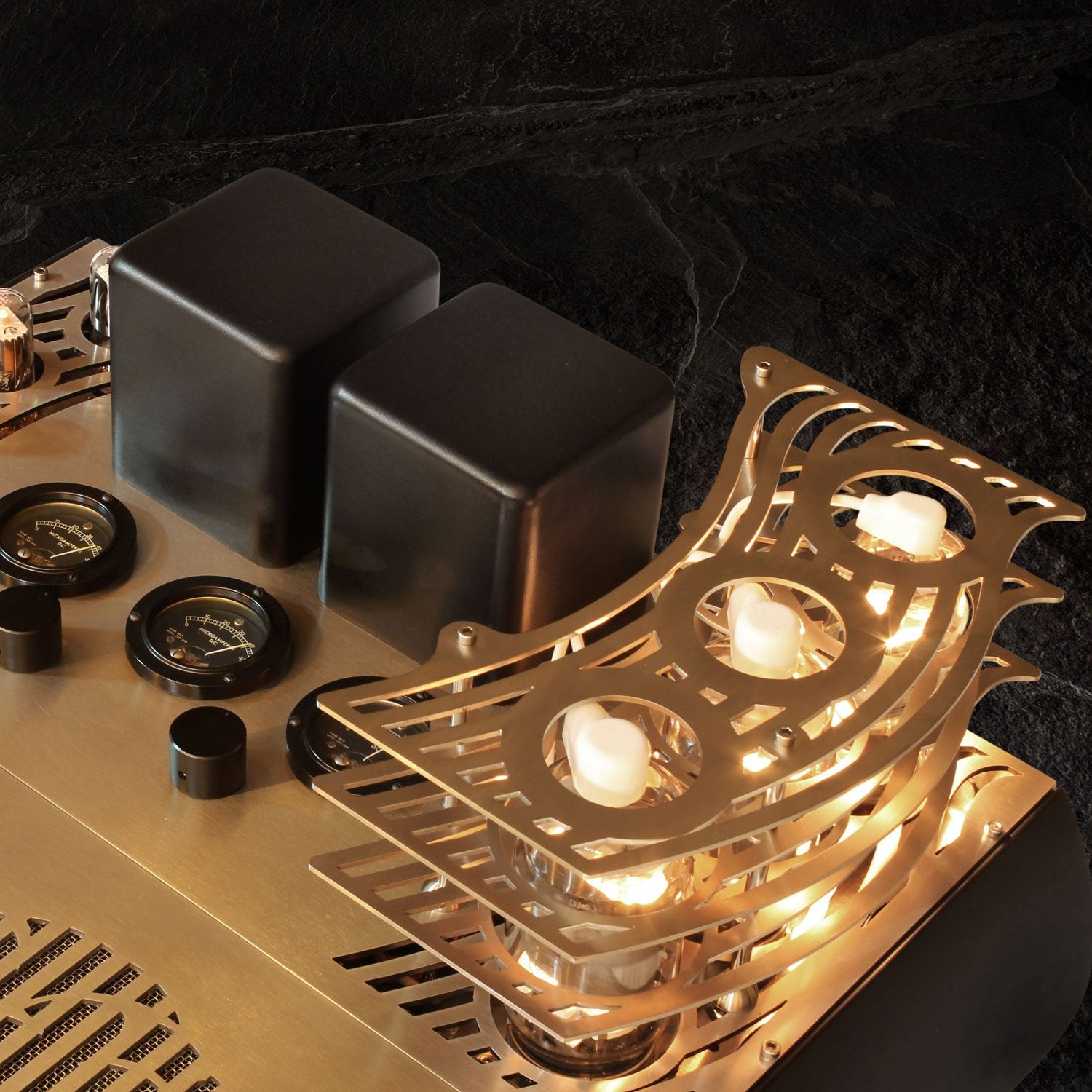 Aries Cerat Exsequor Reference MKII Mono Power Amp (Pair)-top with lights