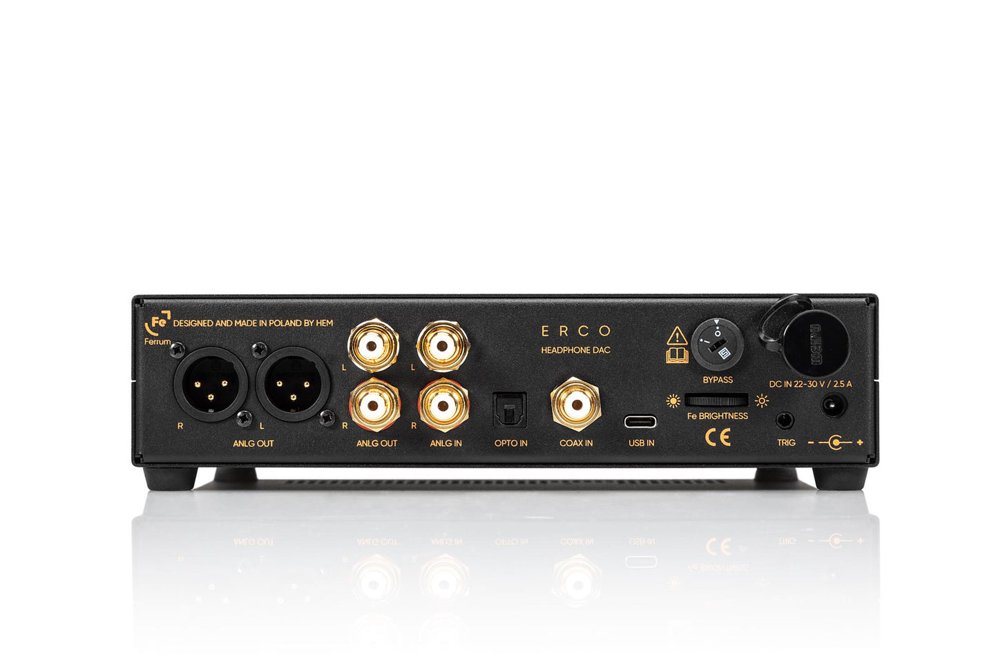 Ferrum ERCO Gen 2 DAC/PREAMP with Headphone Amplifier-black-rear