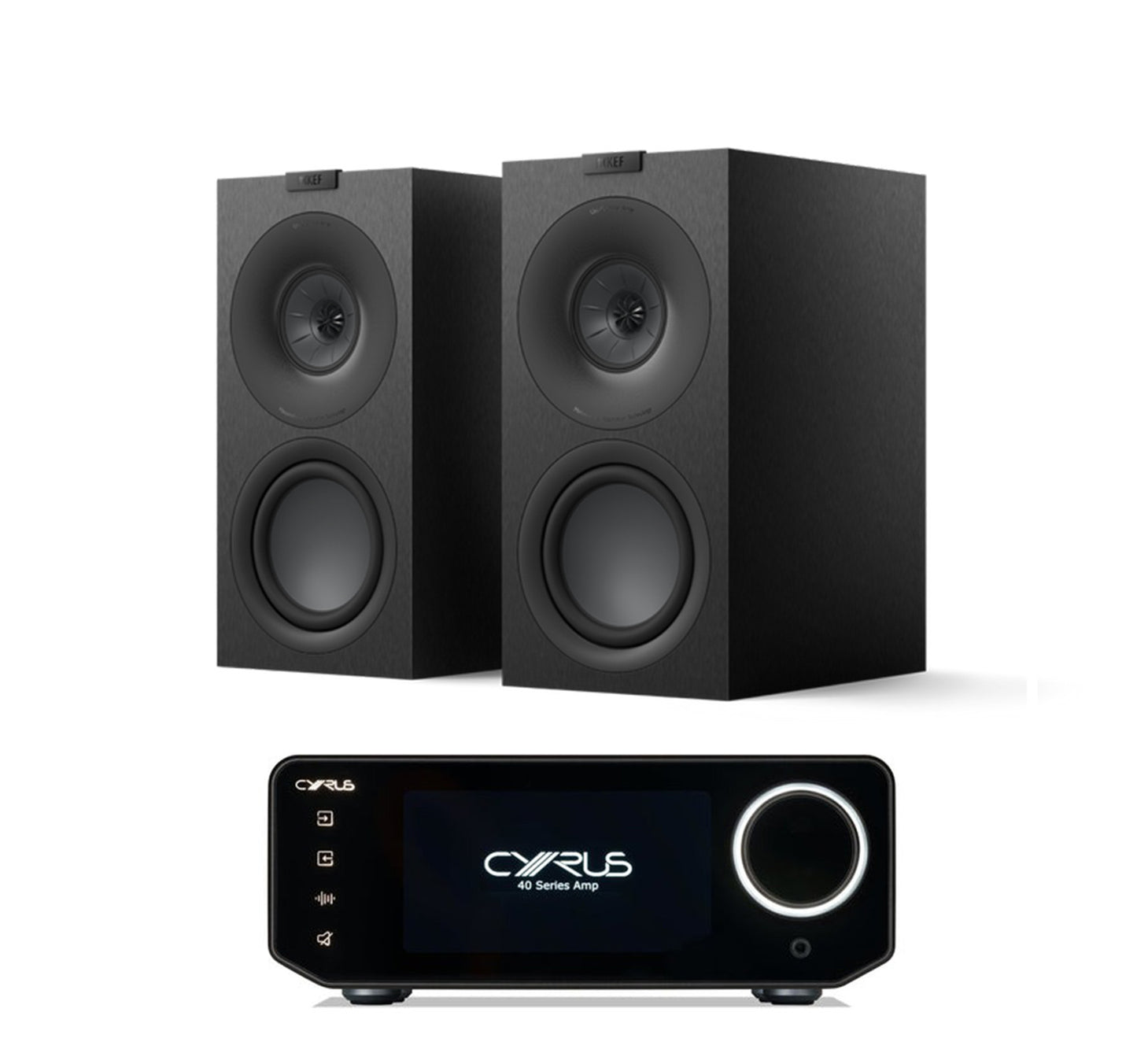 Cyrus Amp 40 + KEF Q Concerto Meta inc Cable-front-black