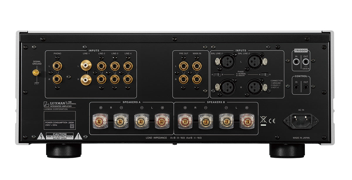 Luxman L-100 CENTENNIAL Integrated Class A Amp-silver-back