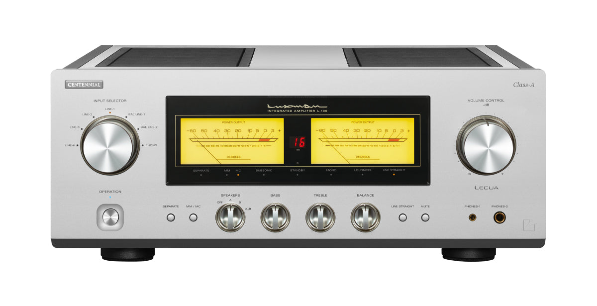 Luxman L-100 CENTENNIAL Integrated Class A Amp-silver-front