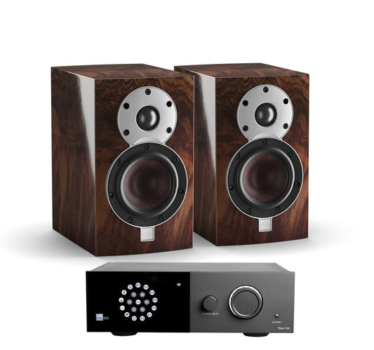 Lyngdorf 1120 + Dali Menuet SE inc Cable-wild-walnut
