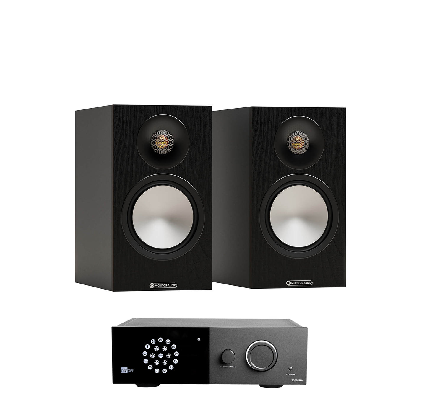 Lyngdorf 1120 + Monitor Audio Bronze 50 7G inc Cable-front-black