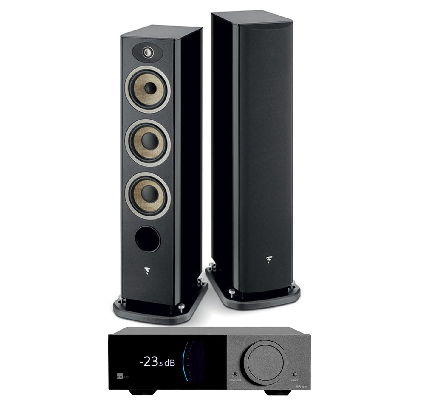Lyngdorf 2210 + Focal Aria Evo X N2 inc Cable-black-front