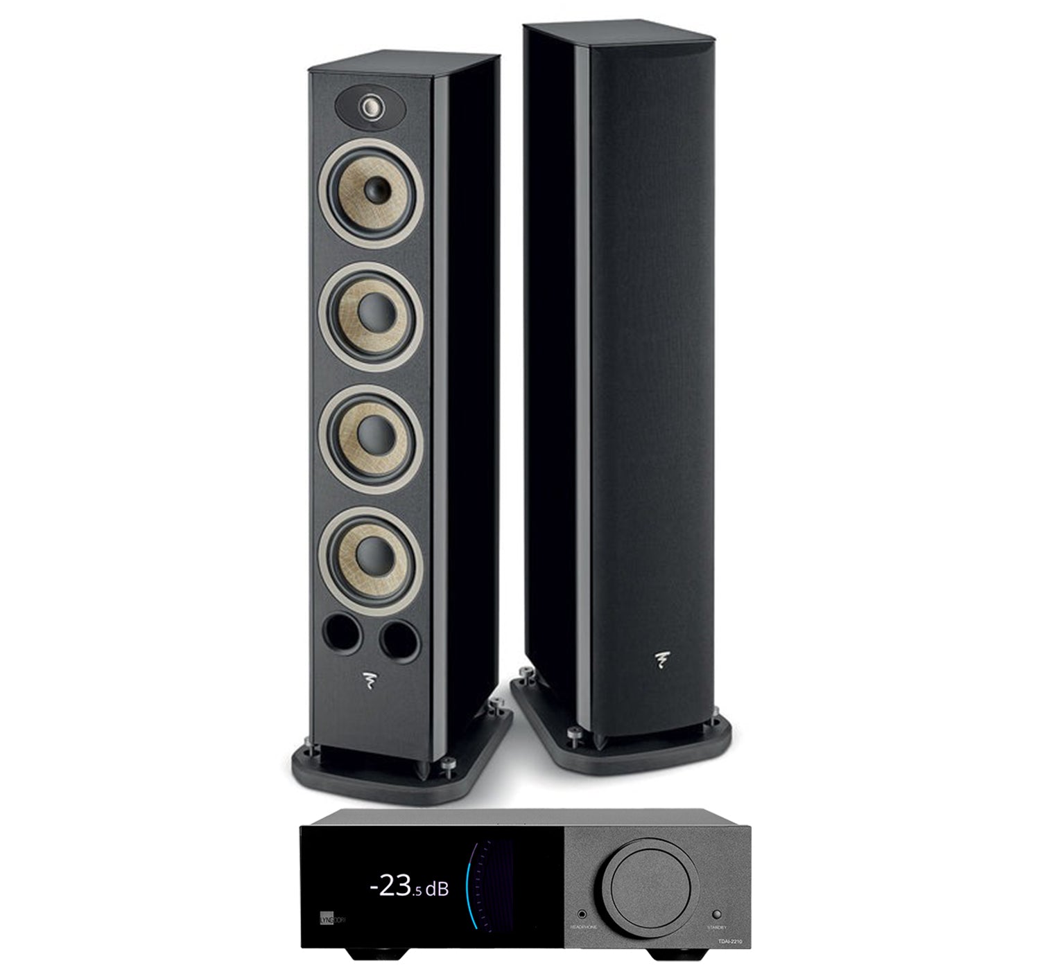 Lyngdorf 2210 + Focal Aria Evo X N3 inc Cable-front-black