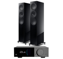 Lyngdorf 2210 + KEF R7 Meta inc Cable-front-black