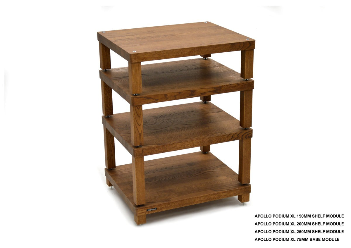 Atacama Apollo Podium 6 XL Dark Oak Modular HiFi Rack-4 layer