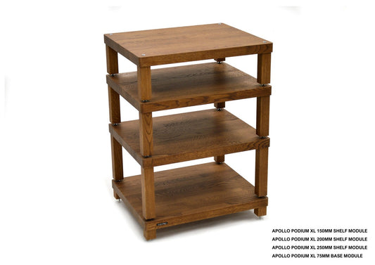 Atacama Apollo Podium 6 XL Dark Oak Modular HiFi Rack-4 layer