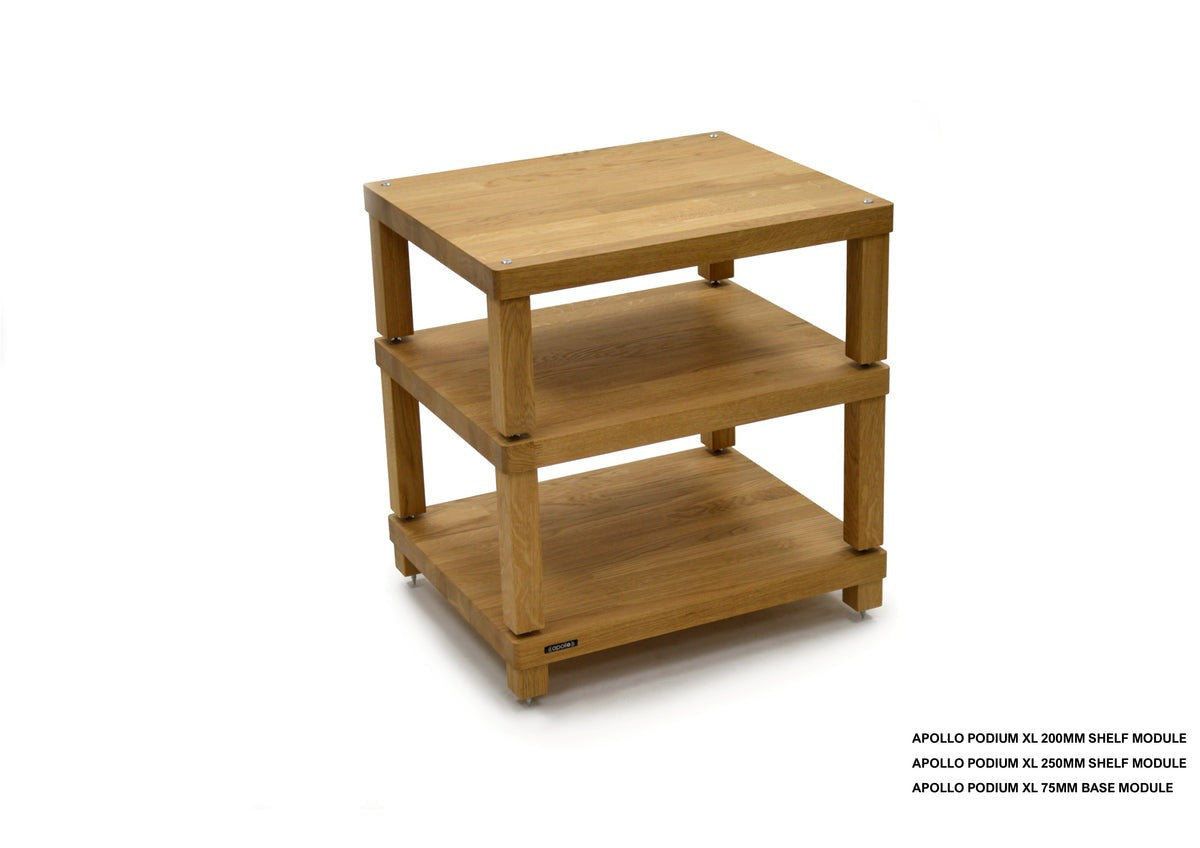 Atacama Apollo Podium 6 XL Natural Oak Modular HiFi Rack-3 layer
