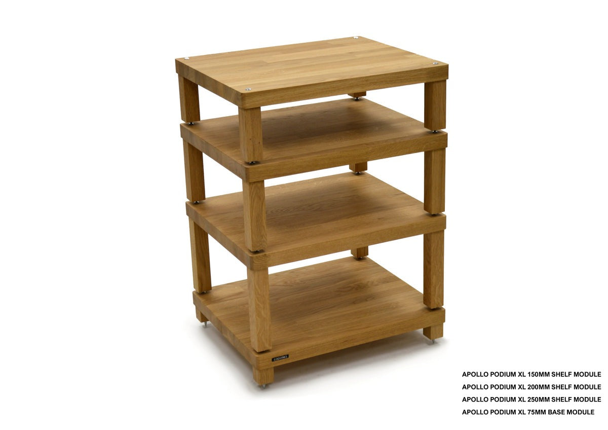Atacama Apollo Podium 6 XL Natural Oak Modular HiFi Rack-4 layer