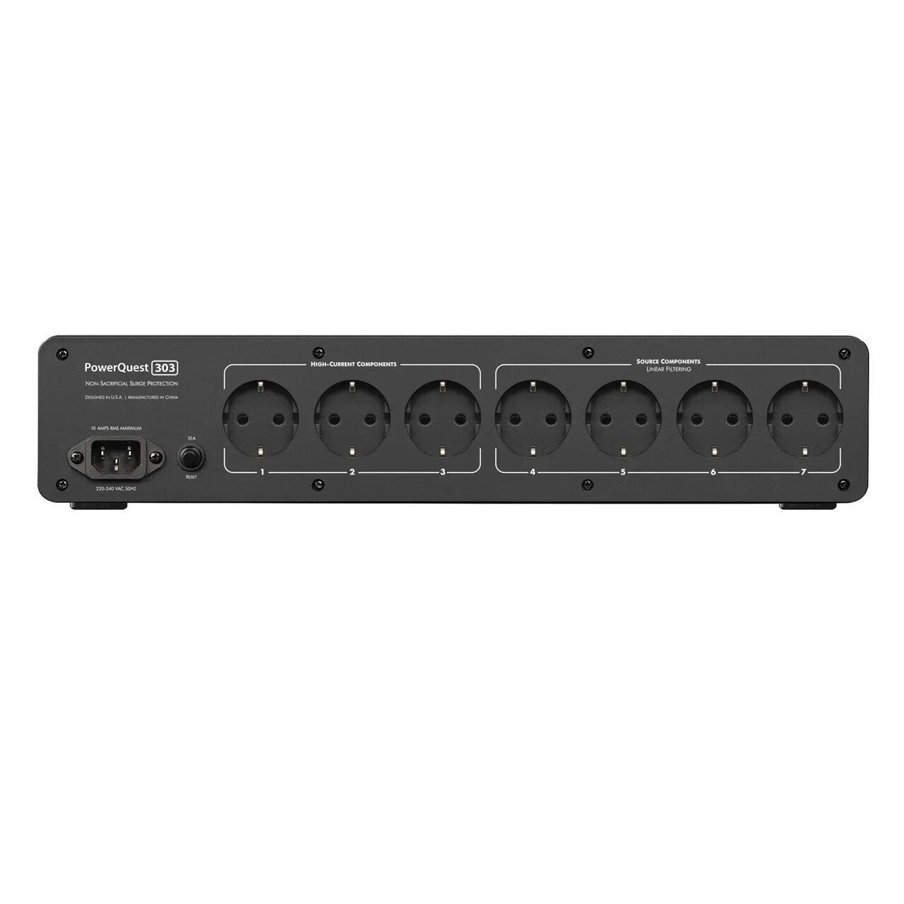 AudioQuest PowerQuest 303 Schuko 12-Outlet Power Conditioner-black-rear