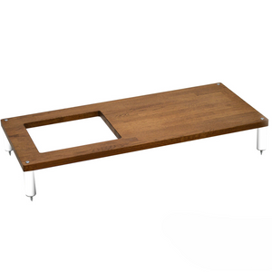 Atacama Apollo Storm 10 Vinyl Single Storage Module-dark Oak -135mm Glacier white leg pack