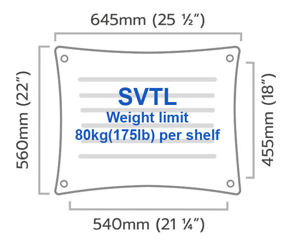 Quadraspire SVT Large HiFi Rack dimension