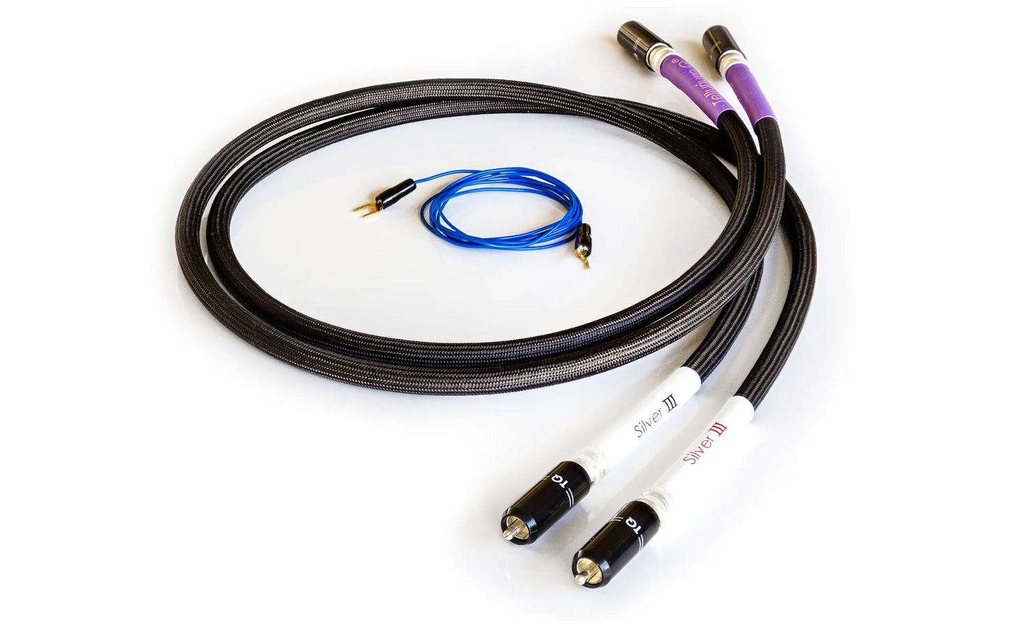 Tellurium Q Silver III Tone Arm RCA-RCA Cable-black