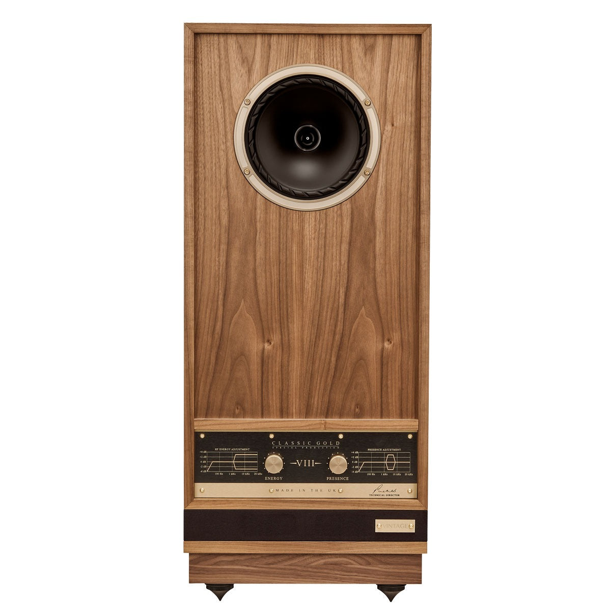 Fyne Audio Vintage Classic Gold VIII SP Floorstanding Speaker-front-walnut