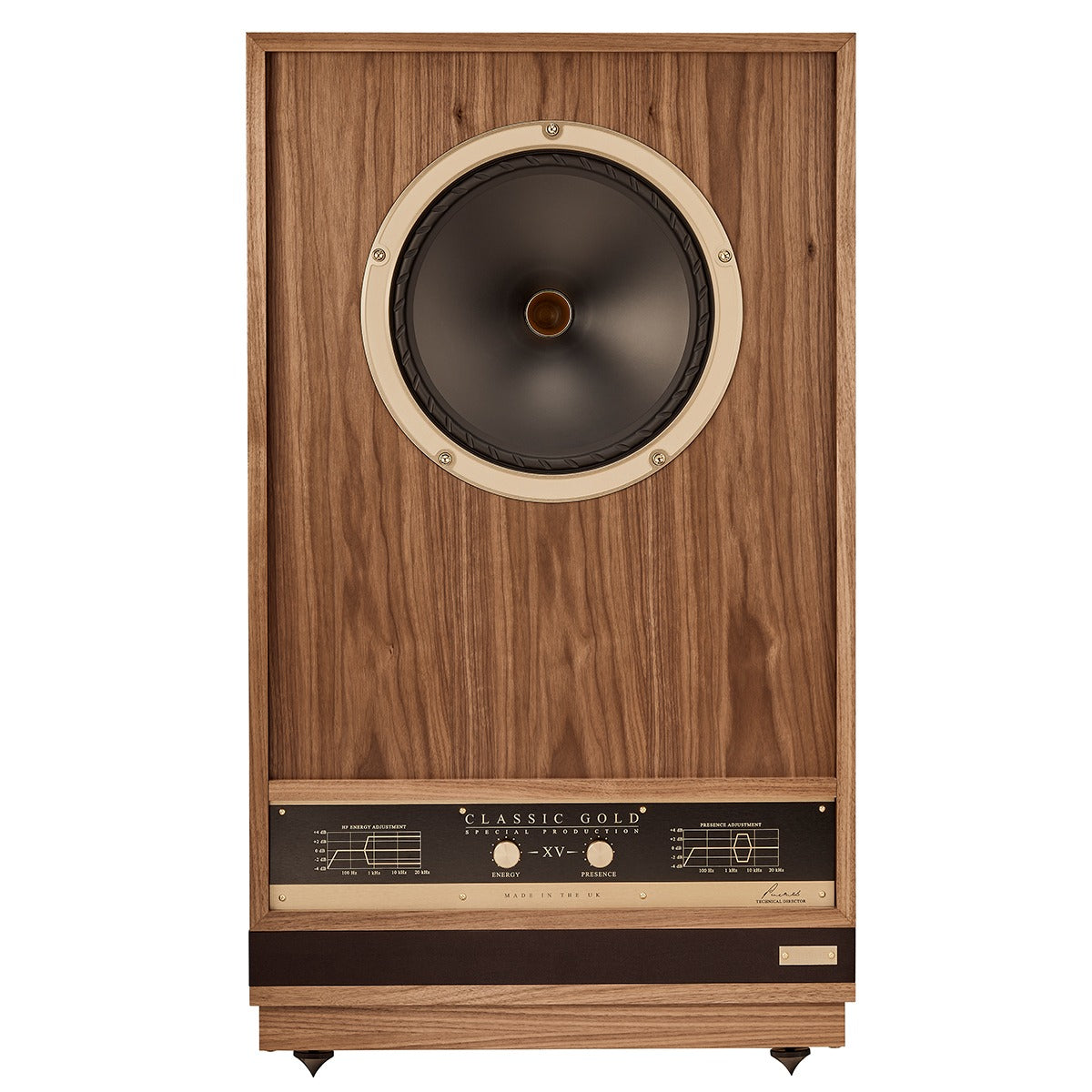Fyne Audio Vintage Classic Gold XV SP Floorstanding Speaker-front-walnut