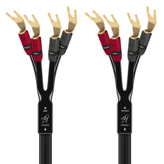 AudioQuest Rocket 11 Single BiAmp Speaker Cable (Pair)-spade-spade-gold