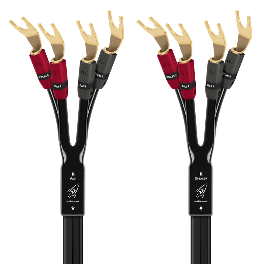 AudioQuest Rocket 22 Single BiAmp Speaker Cable (Pair)-gold-multi-spade
