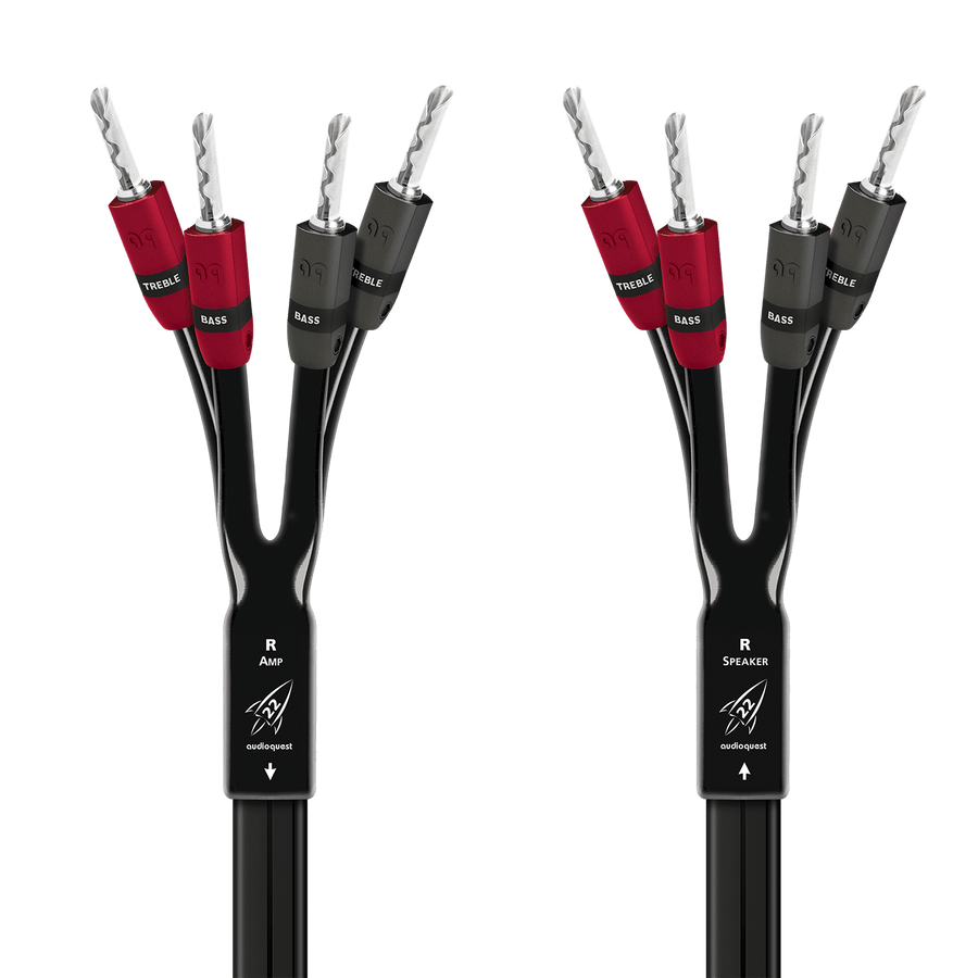 AudioQuest Rocket 22 Single BiAmp Speaker Cable (Pair)- silver -banana