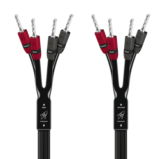 AudioQuest Rocket 22 Single BiAmp Speaker Cable (Pair)- silver -banana